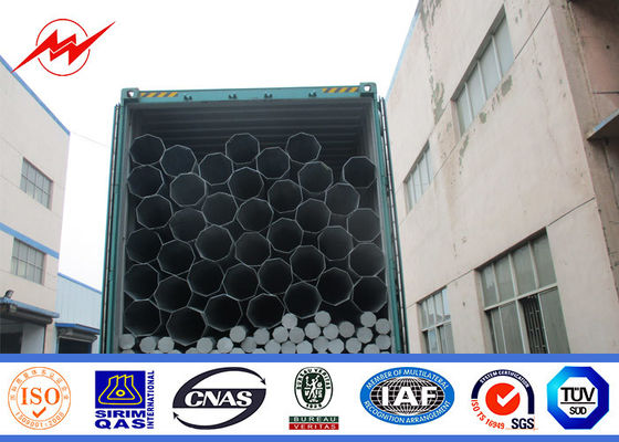  69KV HDG 20m Octagonal Galvanized Steel Pole For Power Transmission