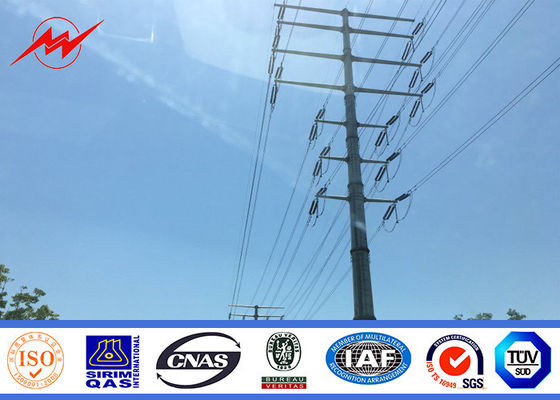 Angle Steel Transmission Double Circuit Tubular Pole 220kv 132kv Power High Voltage Tower