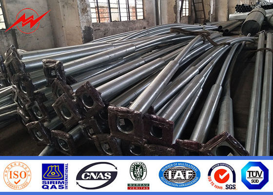 8 M Hot Dip Galvanized Q345 Street Light Poles Outdoor With Double Arm