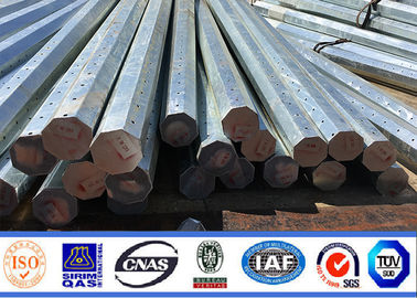 8m 11m Hot Dip Galvanized Octagonal Steel Pole For Transmission Line