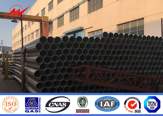 Transmission Line Longitudinal Steel Utility Poles Weld Galvanized Octagonal Mono Pole