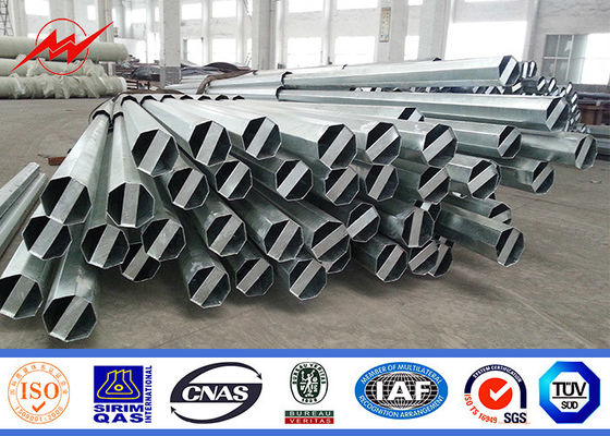 15m 1000kg Breaking Load Steel Tubular Pole 4mm Thickness For Transmission