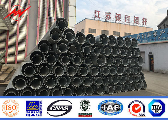 15m 1000kg Breaking Load Steel Tubular Pole 4mm Thickness For Transmission