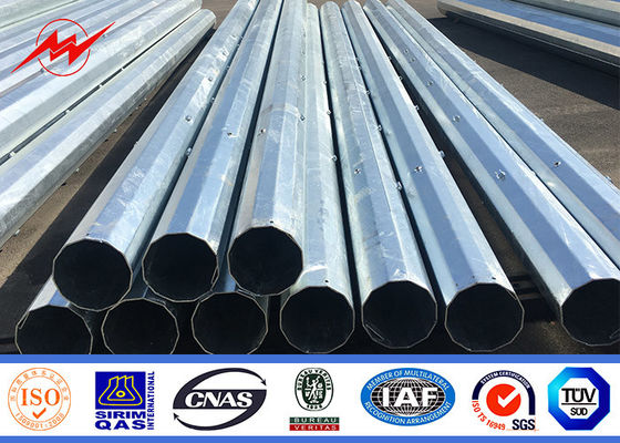 9 Meter Galvanized Steel Tubular Pole Steel Utility Poles ASTM A123 Standard