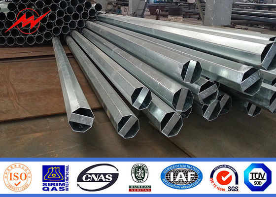 9 Meter Galvanized Steel Tubular Pole Steel Utility Poles ASTM A123 Standard
