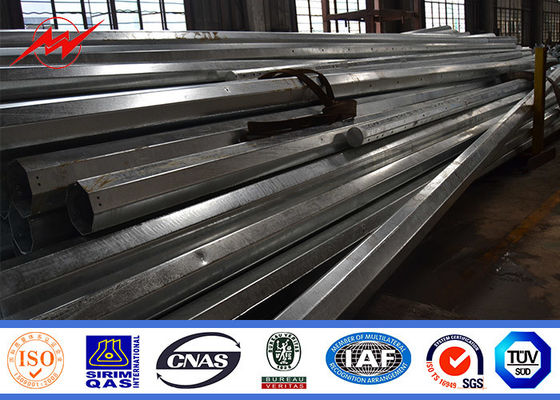 9 Meter Galvanized Steel Tubular Pole Steel Utility Poles ASTM A123 Standard