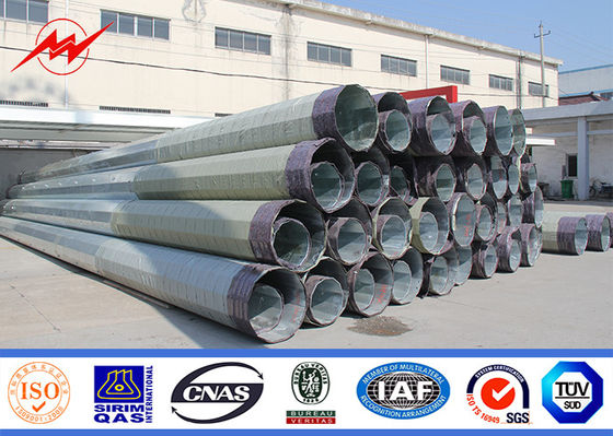 S500MC Curved 9M Galvanized Folding Street Light Poles With Minimium 3mm Thickness