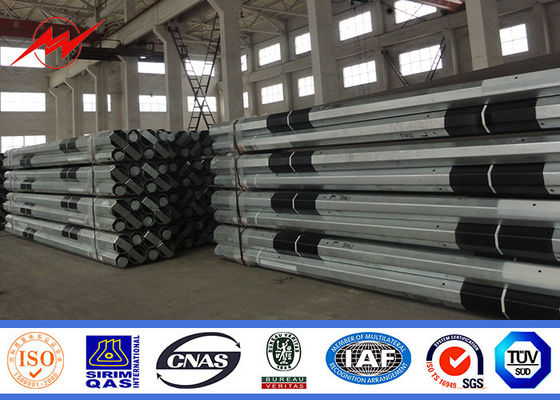 15 M Electric Column Steel Utility Pole With FRP And Marks , Malaysia Standard