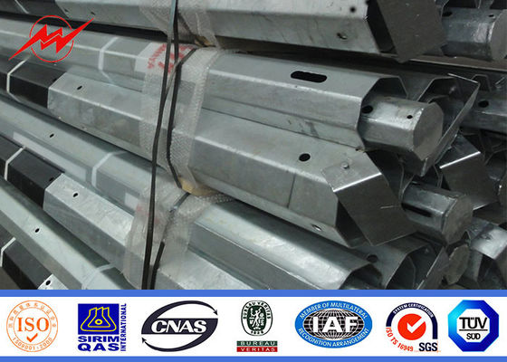 15 M Electric Column Steel Utility Pole With FRP And Marks , Malaysia Standard