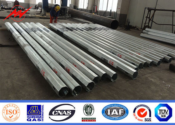15 M Electric Column Steel Utility Pole With FRP And Marks , Malaysia Standard