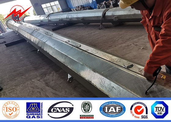Flange Type Customized 100 Ft Steel Monopole For Communication Distribution