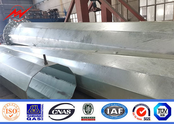 Flange Type Customized 100 Ft Steel Monopole For Communication Distribution