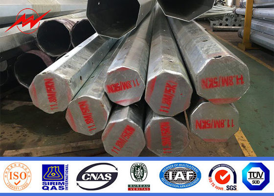 8M 6.5KN Breaking Load Steel Tubular Pole Q345 Hot Dip Galvanization
