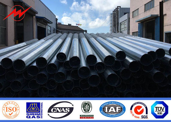 8M 6.5KN Breaking Load Steel Tubular Pole Q345 Hot Dip Galvanization
