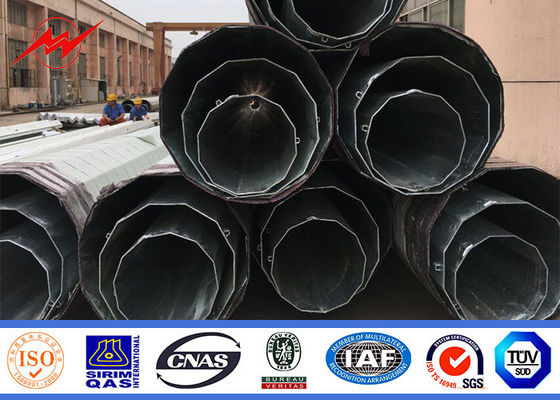 8M 6.5KN Breaking Load Steel Tubular Pole Q345 Hot Dip Galvanization