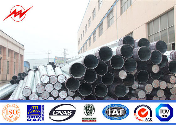 Distribution Steel Tubular Tower Pole / Galvanized Metal Pole For Electric Industry