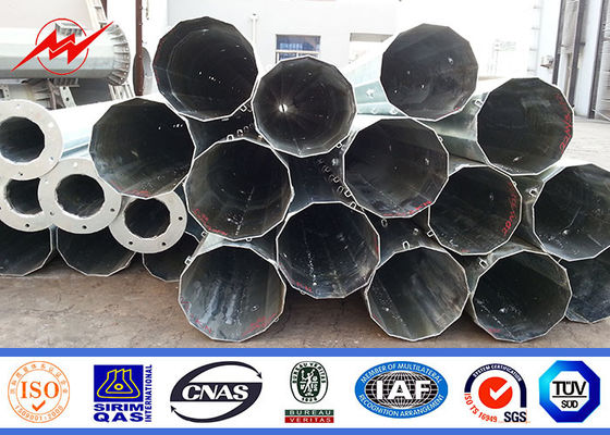 15M Transmission Line Galvanized Steel Pole With Third Party Certificate