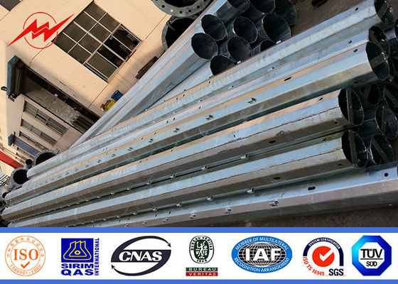 15M Transmission Line Galvanized Steel Pole With Third Party Certificate