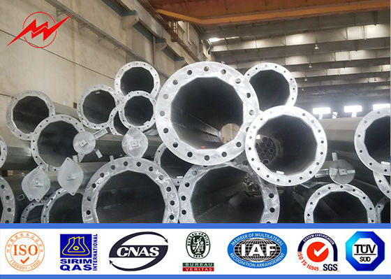 30m Steel Monopole Tower In Accordance With ASTM A123 Galvanization Standard