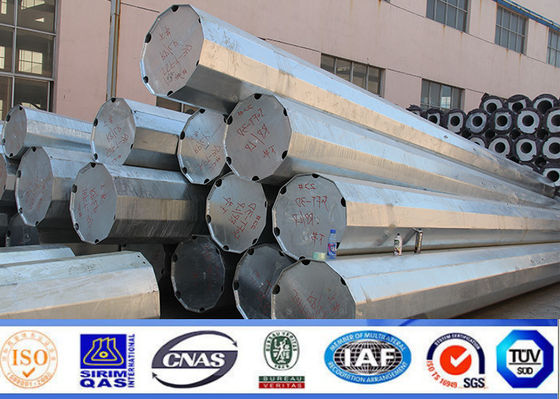 80FT - 90FT Mono Pole Tower Communication Distribution Line With Protection Cage