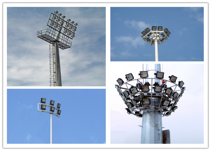 20m polygonal high mast pole sports center lighting with lifting system 1
