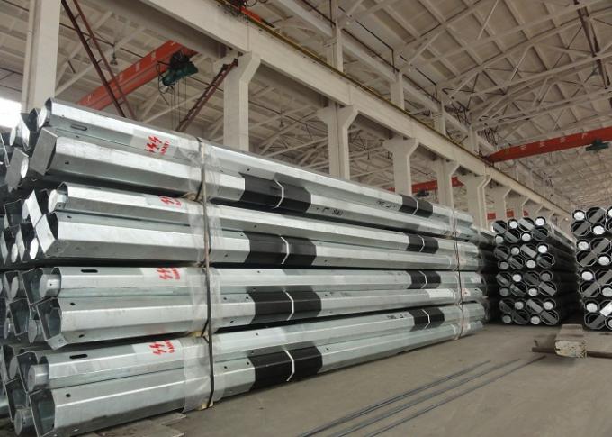 Bitumen 220kv steel pipes Galvanized Steel Pole for overheadline project 0