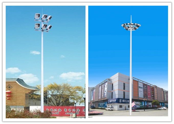 50m multisidedl high mast pole sports center lighting with lifting system 1