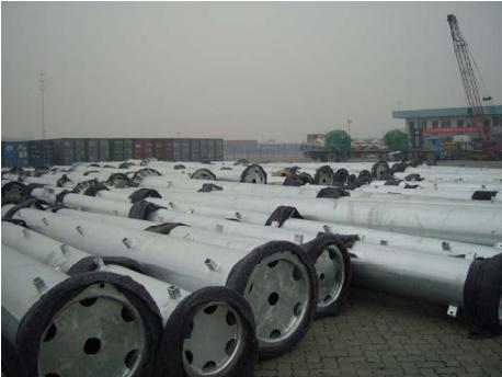 Polygonal galvanization electrical power pole for electrical transmission 0