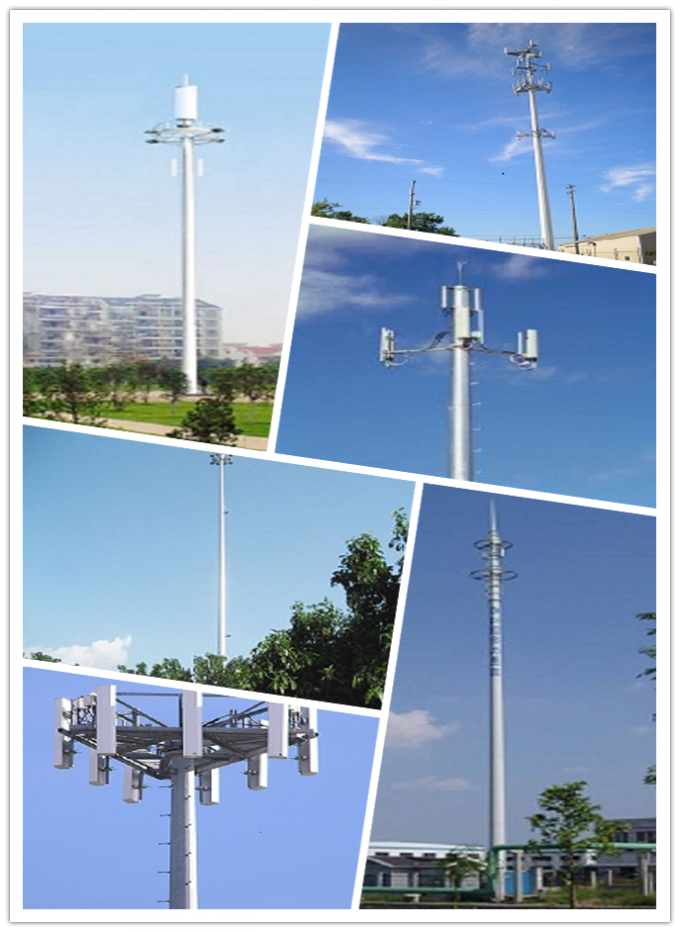 High Voltage Galvanized Steel Electric Monopole Telecommunication Tower 2