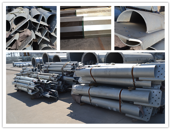 Gr 65 Material Galvanized Steel Poles 30KV Overhead Line Steel Transmission Poles 1