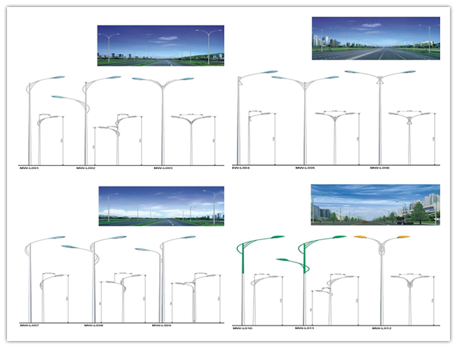 Anti - Corrosion Street Light Poles , Highway Lighting Pole 3mm Thickness 0