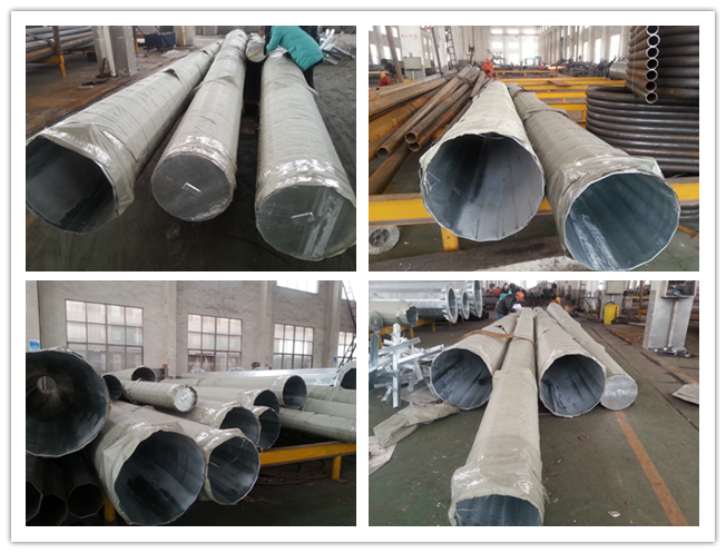 33kv Electrical Metal Utility Poles For Transmission Line Project 1