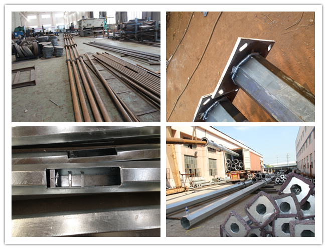 Q345 3mm thickness Steel Utility Pole for street and park lighting 0