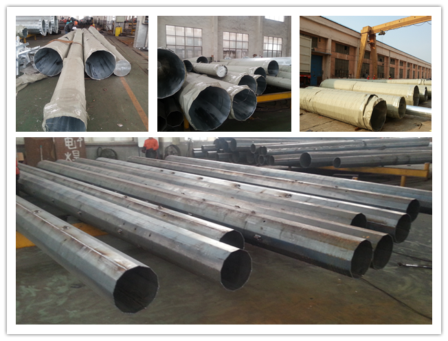 12m 650Dan Electrical Galvanized utility Pole for 11kv Powerful Project 1