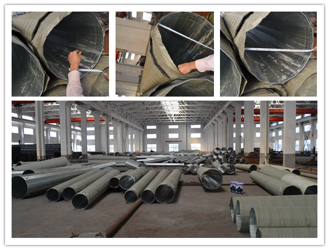 High Voltage Galvanised / Galvanized Steel Pole For Power Transmission Line 0