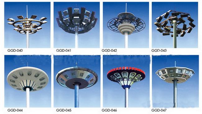 Oil Gas Station 50m Galvanized Three Sections Outdoor Light Pole , ISO9001 1