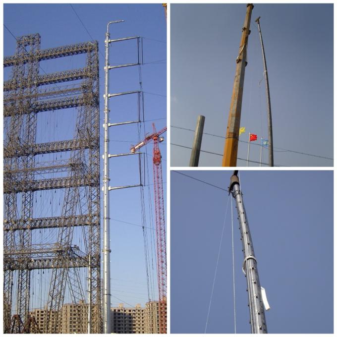 Conical 220 KV Dodecagonal 20M 12 KN Steel Utility Pole with Cross Arm 1