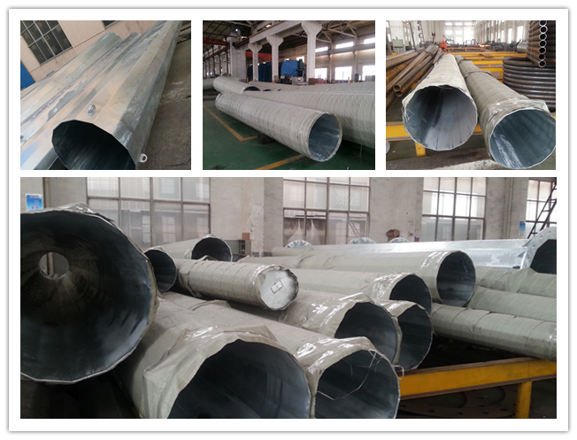 Hot Dip Galvanized Steel Utility Power Poles For 69kv Distribution Line 2