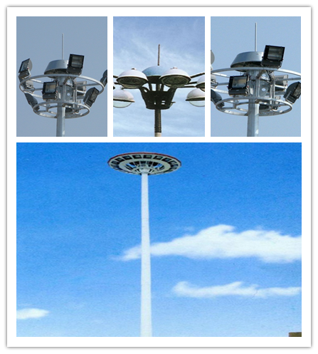 30m 3 Sections HDG High Mast Pole With 15*2000w For Airport Lighting 0