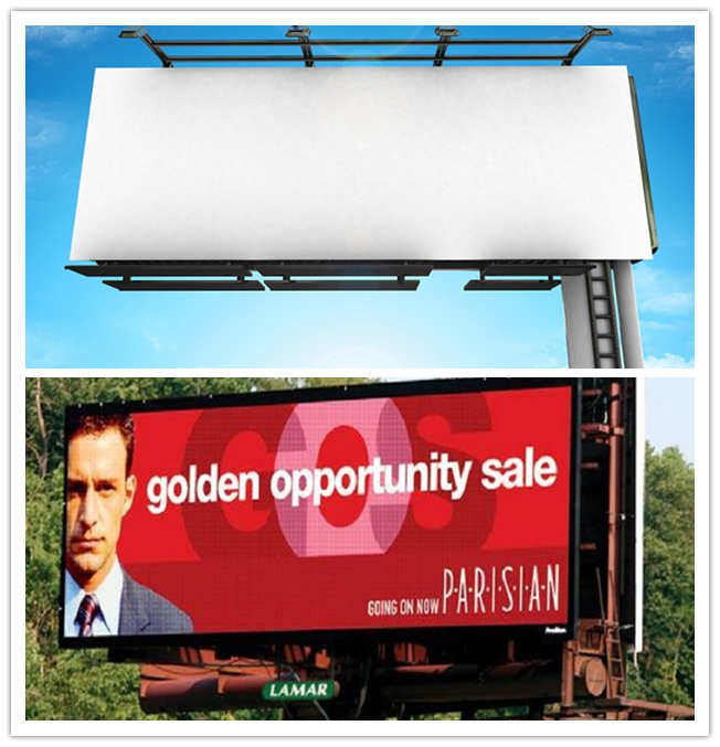 Multi Color Roadside Outdoor Billboard Advertising , Steel Structure Billboard 1