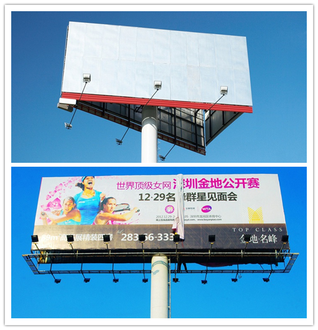 Multi Color Roadside Outdoor Billboard Advertising , Steel Structure Billboard 2
