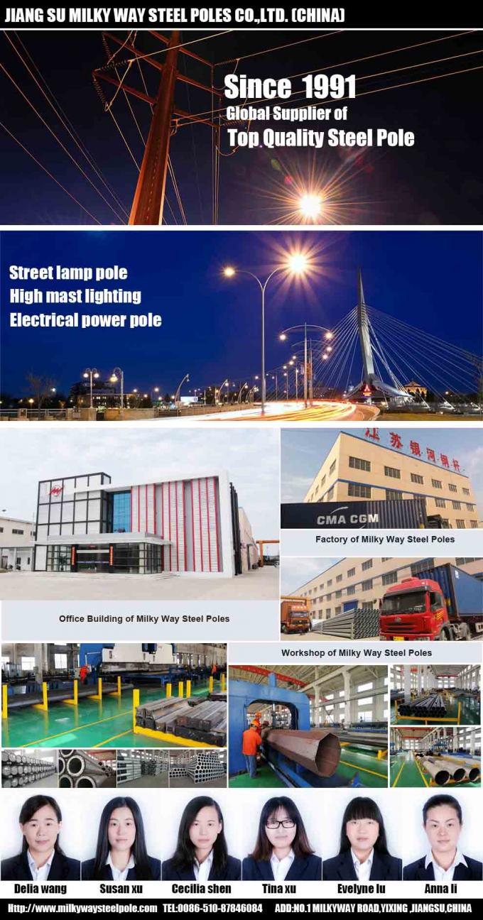 3 Sections 30m 6mm Electricity Pole Telepower Pole ISO Certificate 2