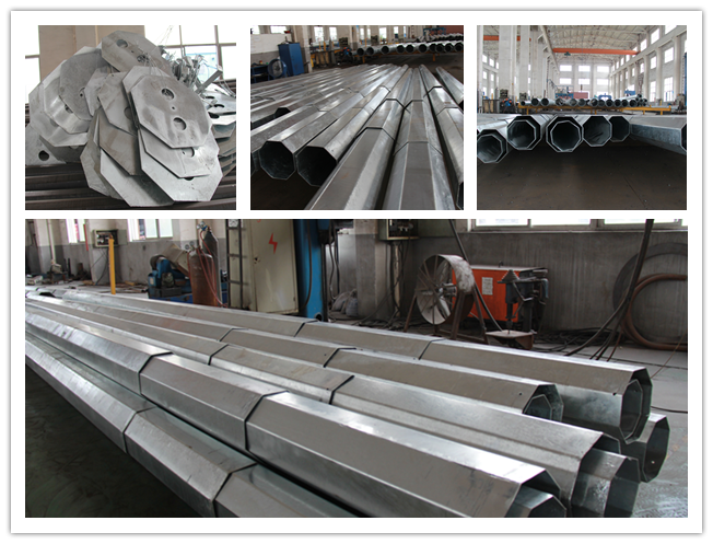14m 800dan Electrical Power Pole Hot Dip Galvanized For Power Transmission Line 1