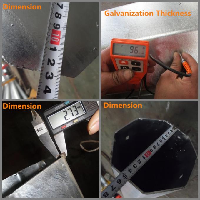 Class 1 Electrical Power Pole 5mm Thickness Galvanization For 69kv Transmission Pole 1