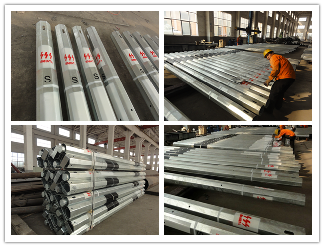 33kv Electrical Metal Utility Poles For Transmission Line Project 0