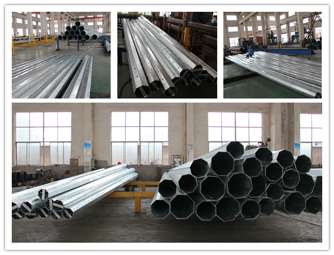 Hot Dip Galvanized Steel Tubular Pole For 33kv Transmission Line 1