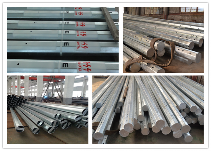 24m Galvanized Steel Tubular Pole With Electrical Power Clamp Accessories 0