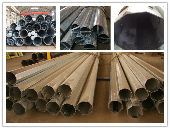 Professional Hot Dip Galvanized Steel Pole For Electrical Transmission Line 2