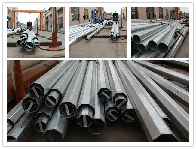 12m Electrical Steel Utility Pole For 132kv Transmission Power Line 0