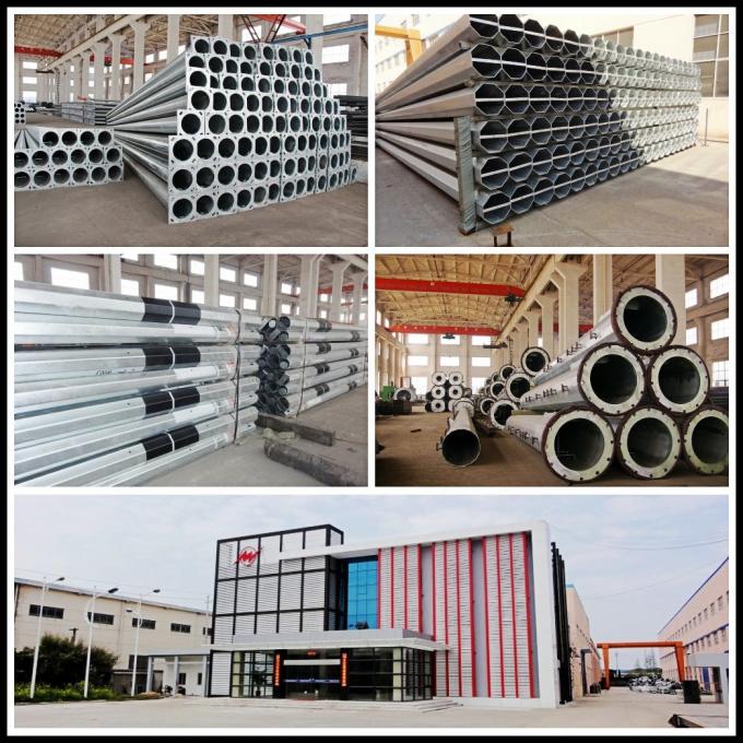 Galvanized 9M 10M 11M Electric Steel Utility Power Poles 10KN-25KN 2